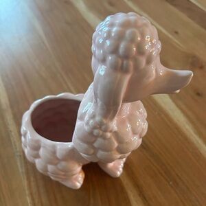 Pink Poodle Planter 10” Ceramic Vintage